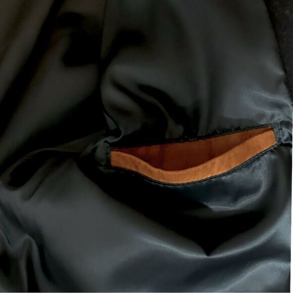 Maus & Hoffman Men’s Varsity Bomber Jacket In Navy and Brown Size L - Picture 4 of 11